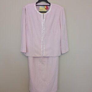 VINTAGE Jessica Howard light pink skirt suit 14